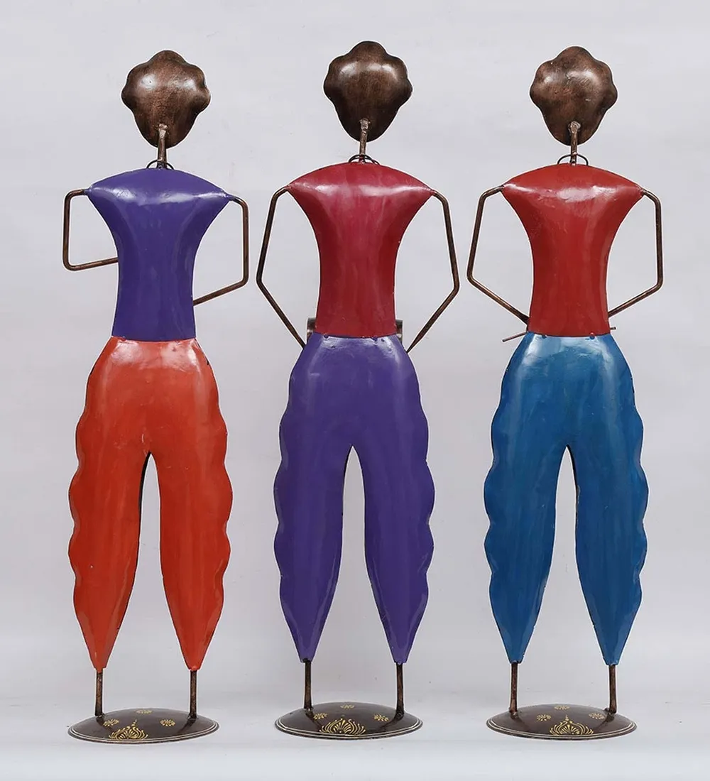 Antique Musicians Big Human Figurines Set / Showpiece Set Of 3