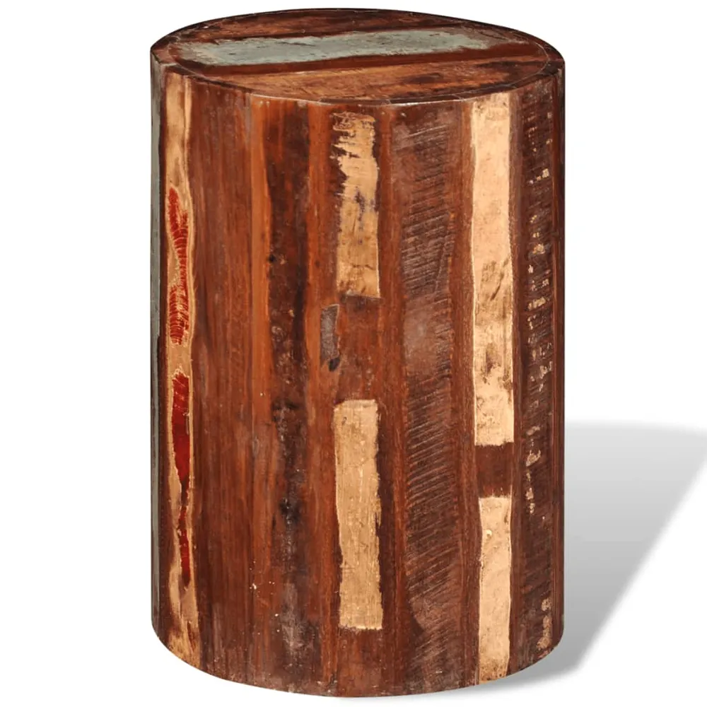 Antique Reclaim Wood Cylindrical Seating Stool
