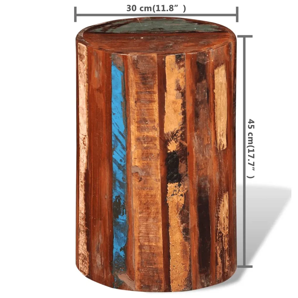 Antique Reclaim Wood Cylindrical Seating Stool
