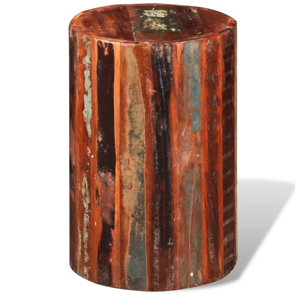 Antique Reclaim Wood Cylindrical Seating Stool