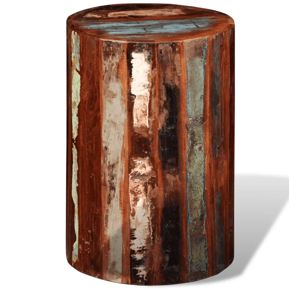 Antique Reclaim Wood Cylindrical Seating Stool
