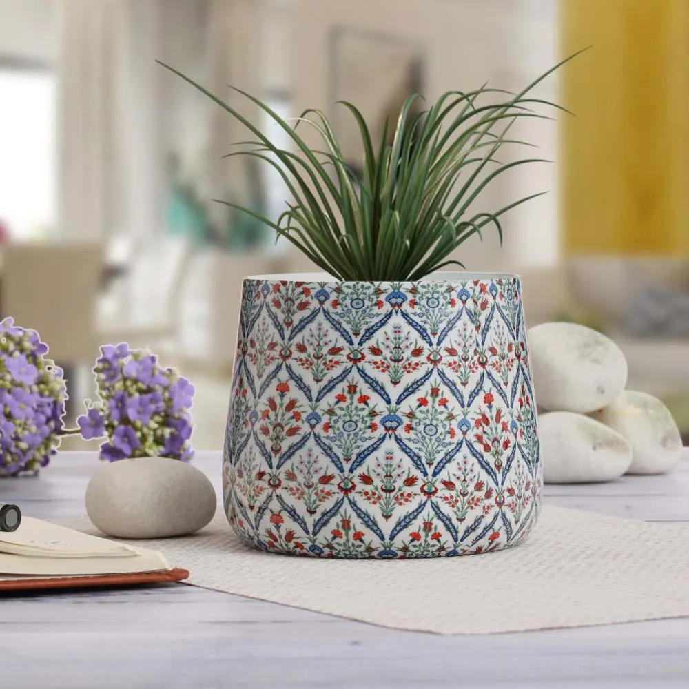 Antique Table Top Designer Meena Metal Pot