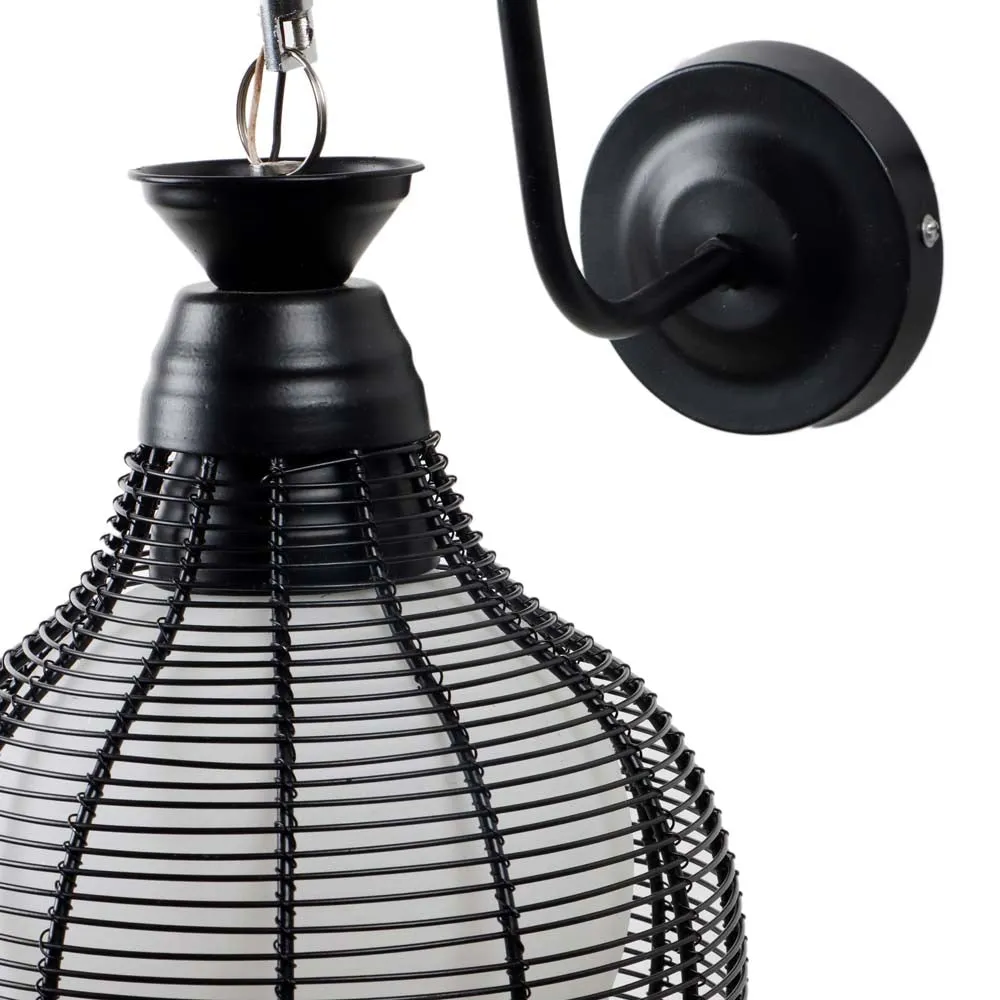 AntiqueCaged black metal Wall Light ( Bulb included)