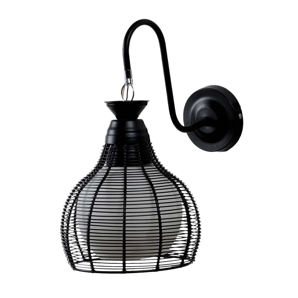 AntiqueCaged black metal Wall Light ( Bulb included)