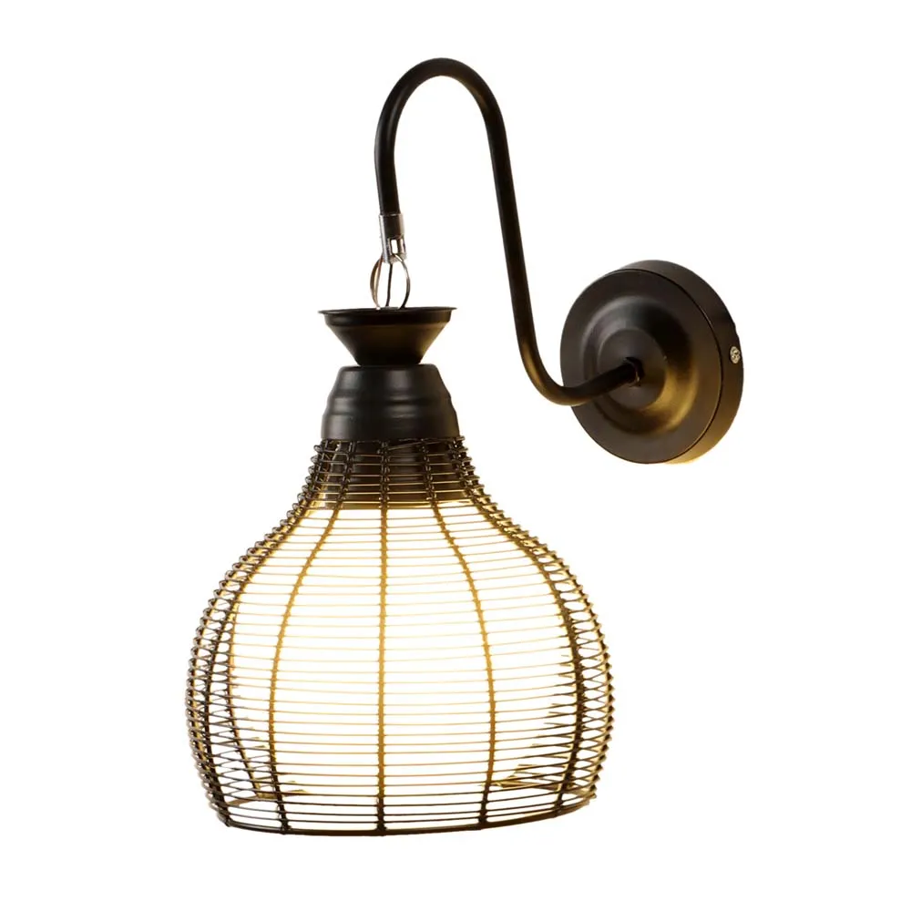 AntiqueCaged black metal Wall Light ( Bulb included)