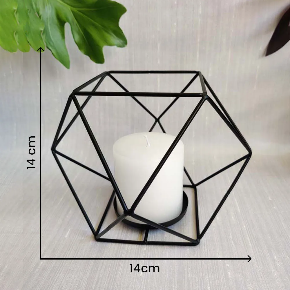 Arcade Pitch Black Artistic Candle Holder Single Piece