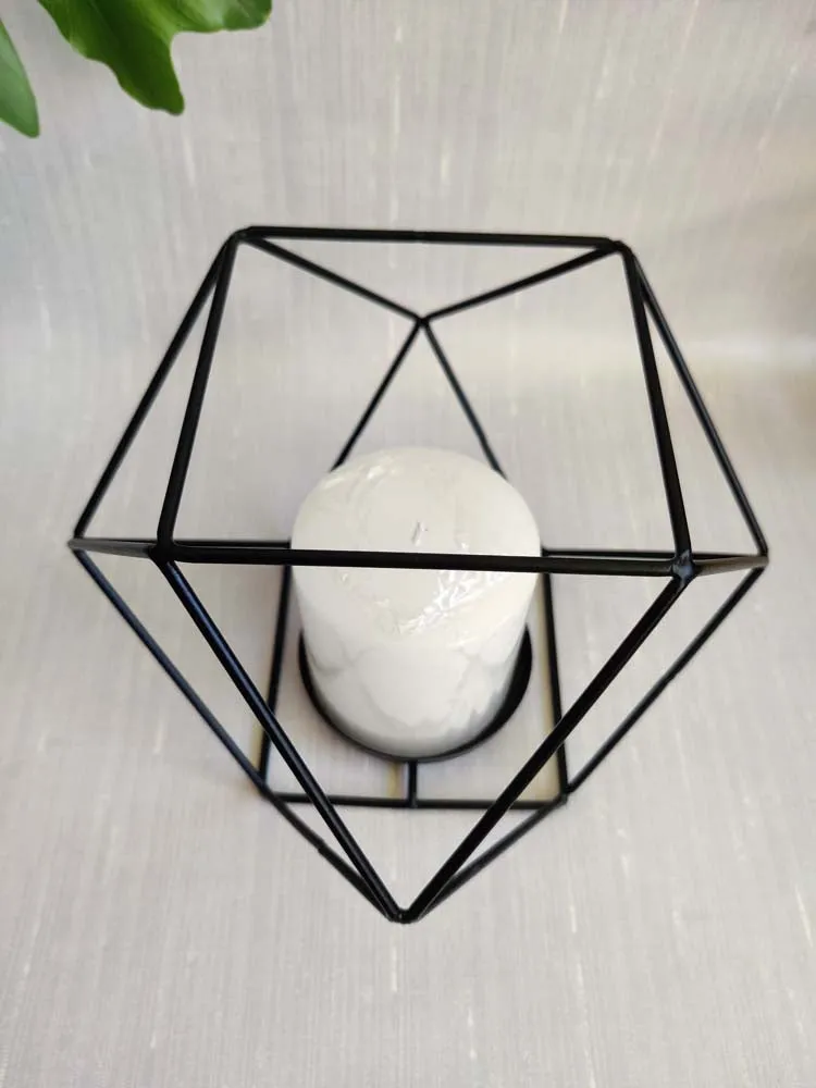 Arcade Pitch Black Artistic Candle Holder Single Piece