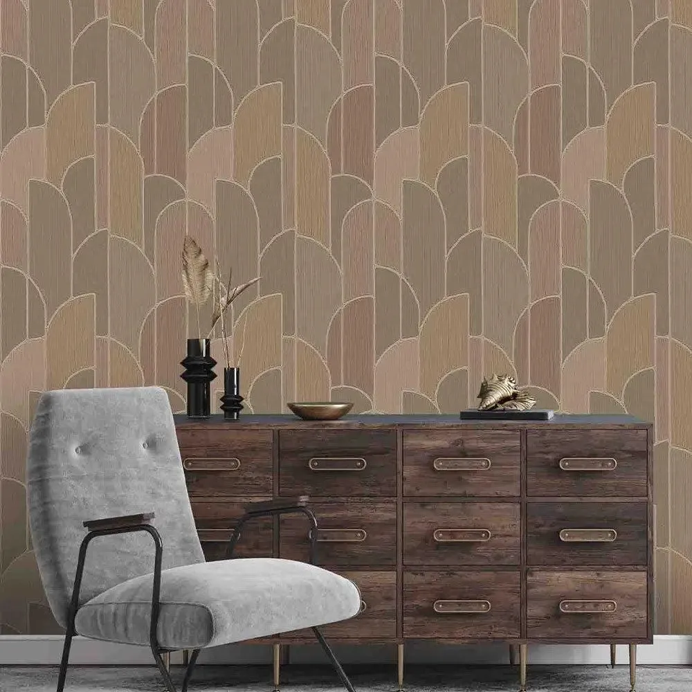 Arch Forest Textured Premium Wallpaper- Tapestry Wallpaper brown