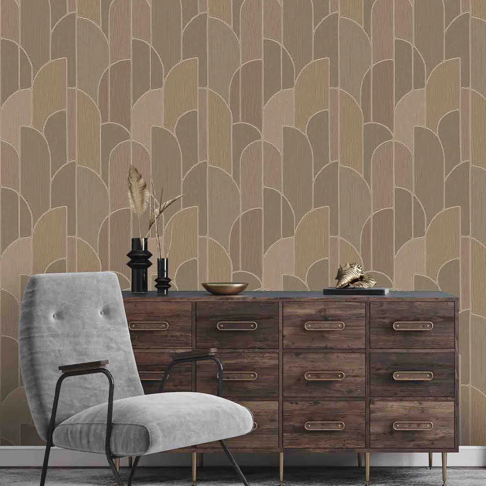 Arch Forest Textured Premium Wallpaper- Tapestry Wallpaper brown