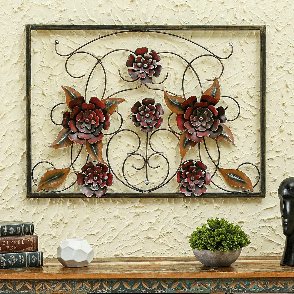 Artful Leaves Framed Metal Wall Art