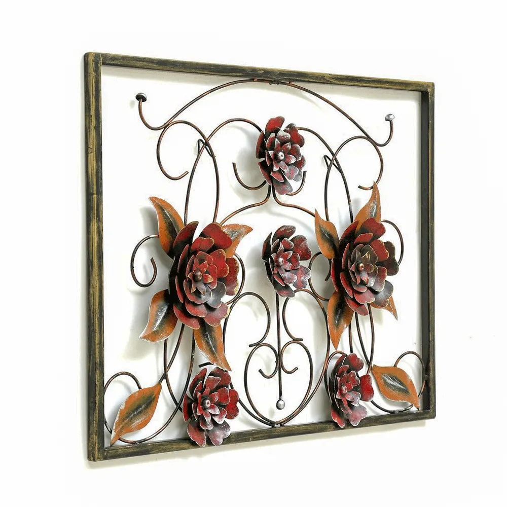 Artful Leaves Framed Metal Wall Art