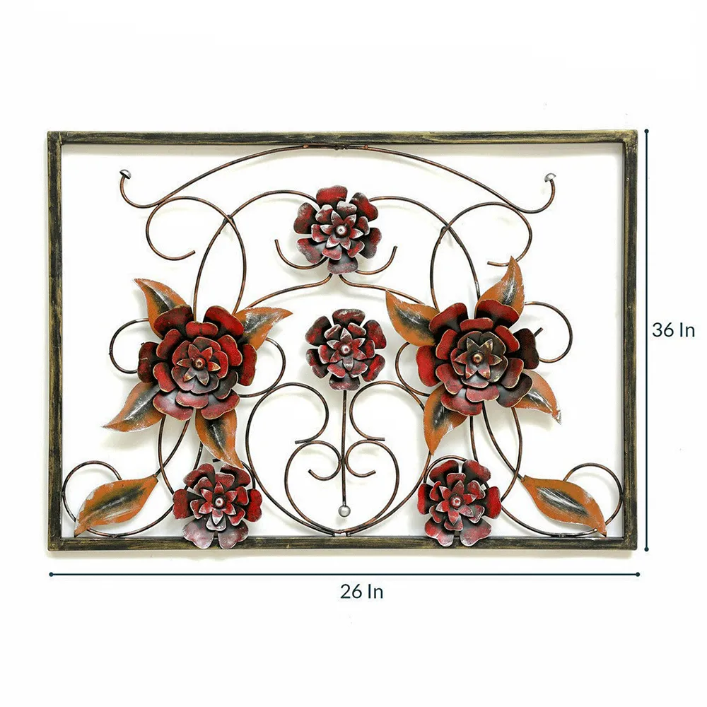 Artful Leaves Framed Metal Wall Art