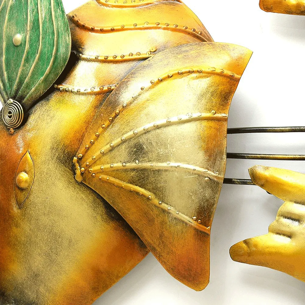 Artful Musician Ganesha Metal Wall Art With LED