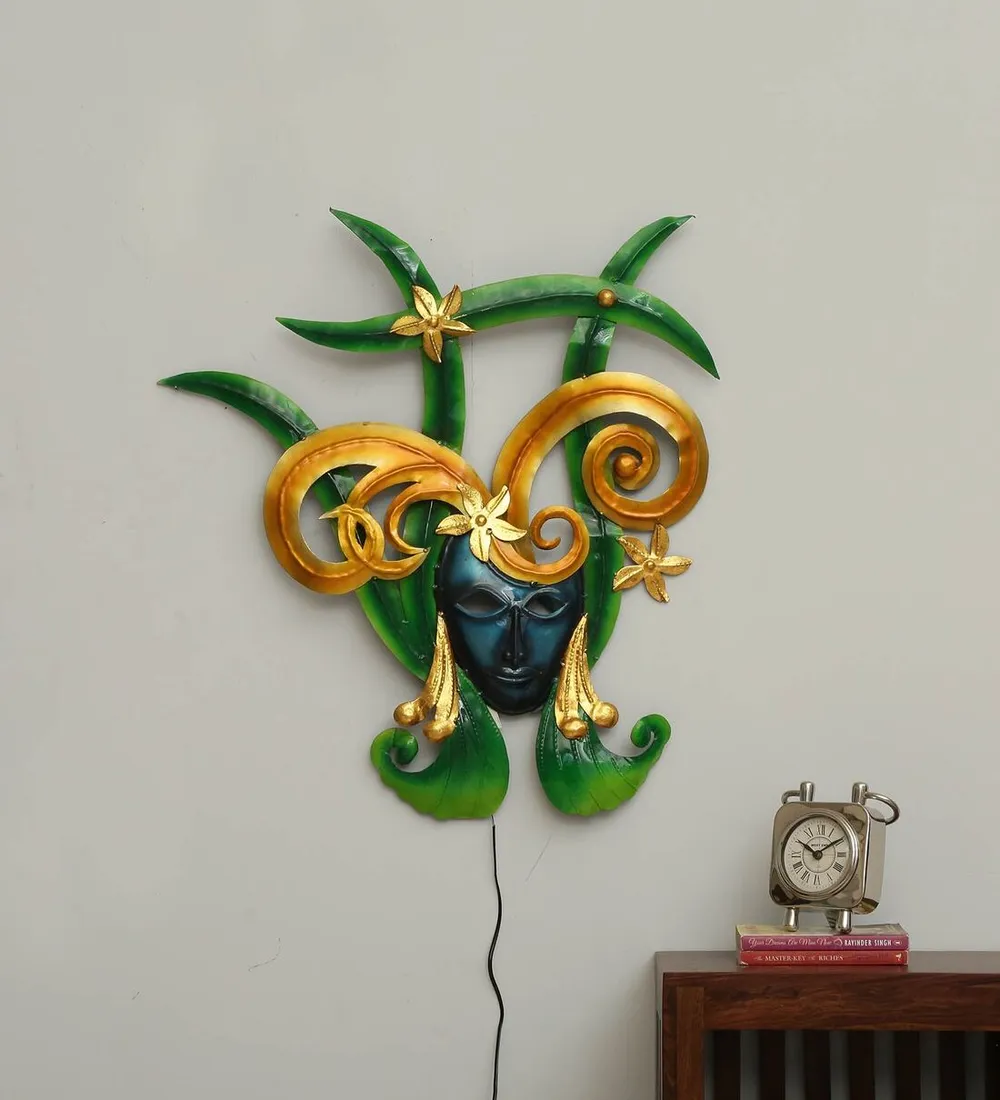 Artful Woman Masquerade LED Metal Wall Art