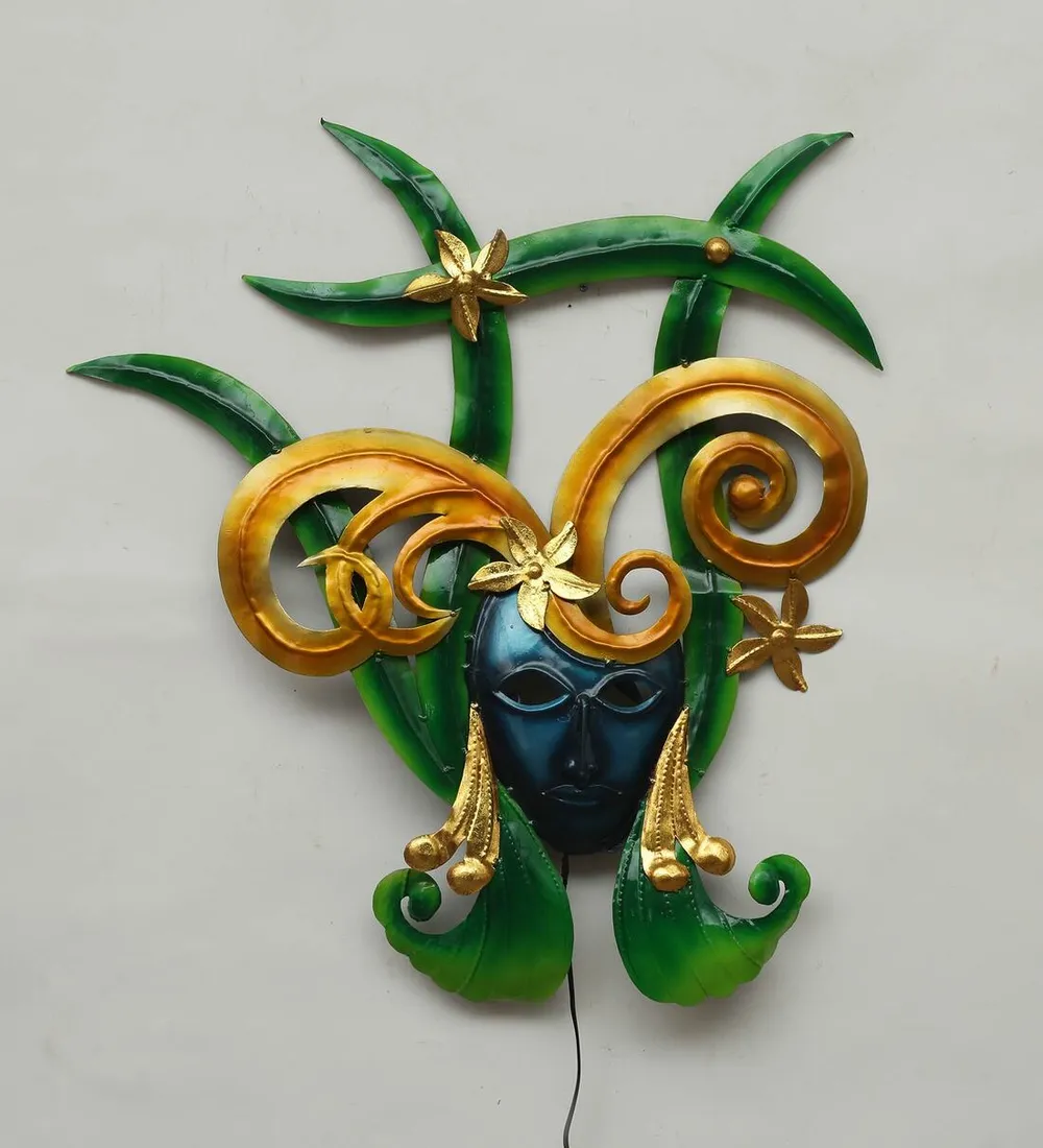 Artful Woman Masquerade LED Metal Wall Art