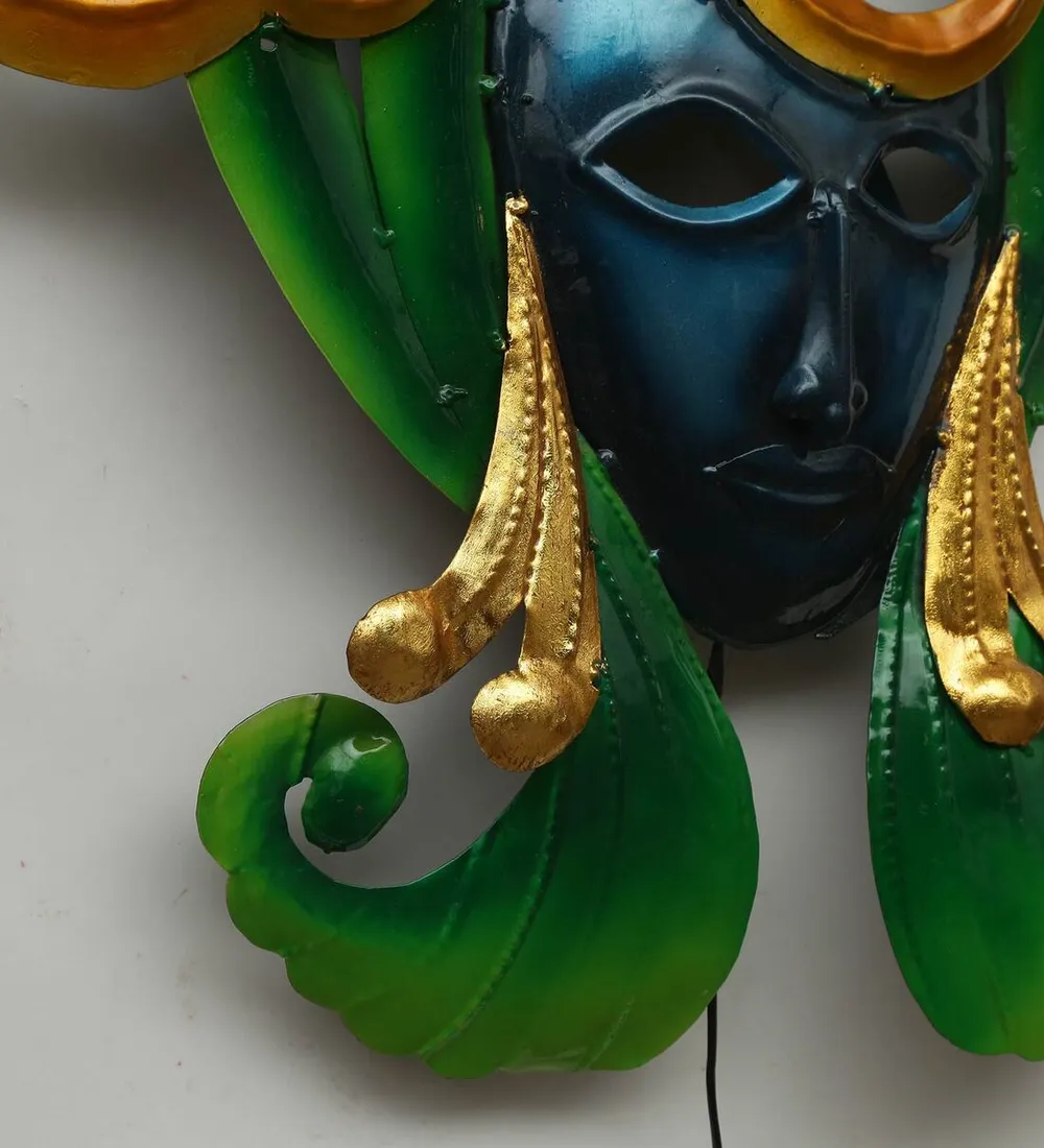 Artful Woman Masquerade LED Metal Wall Art