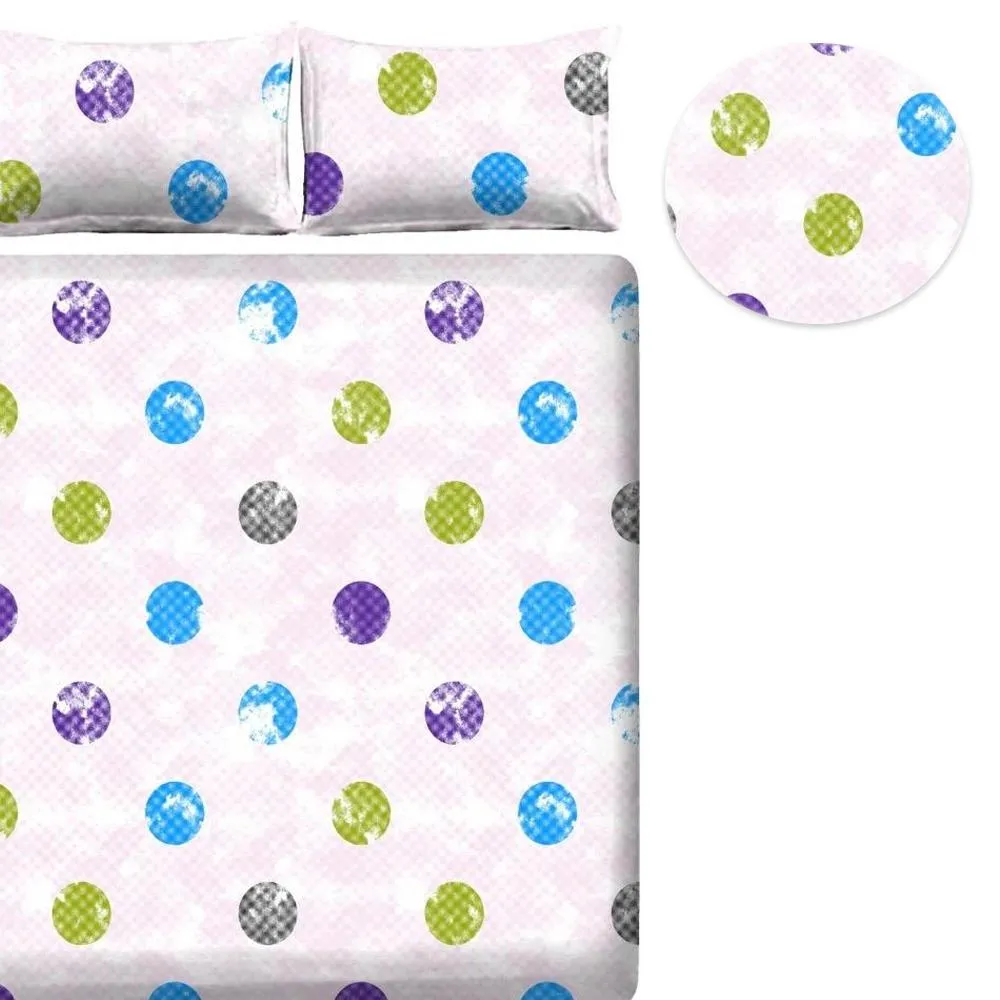 Artistic Cotton Double Bedsheet with Pillow Covers