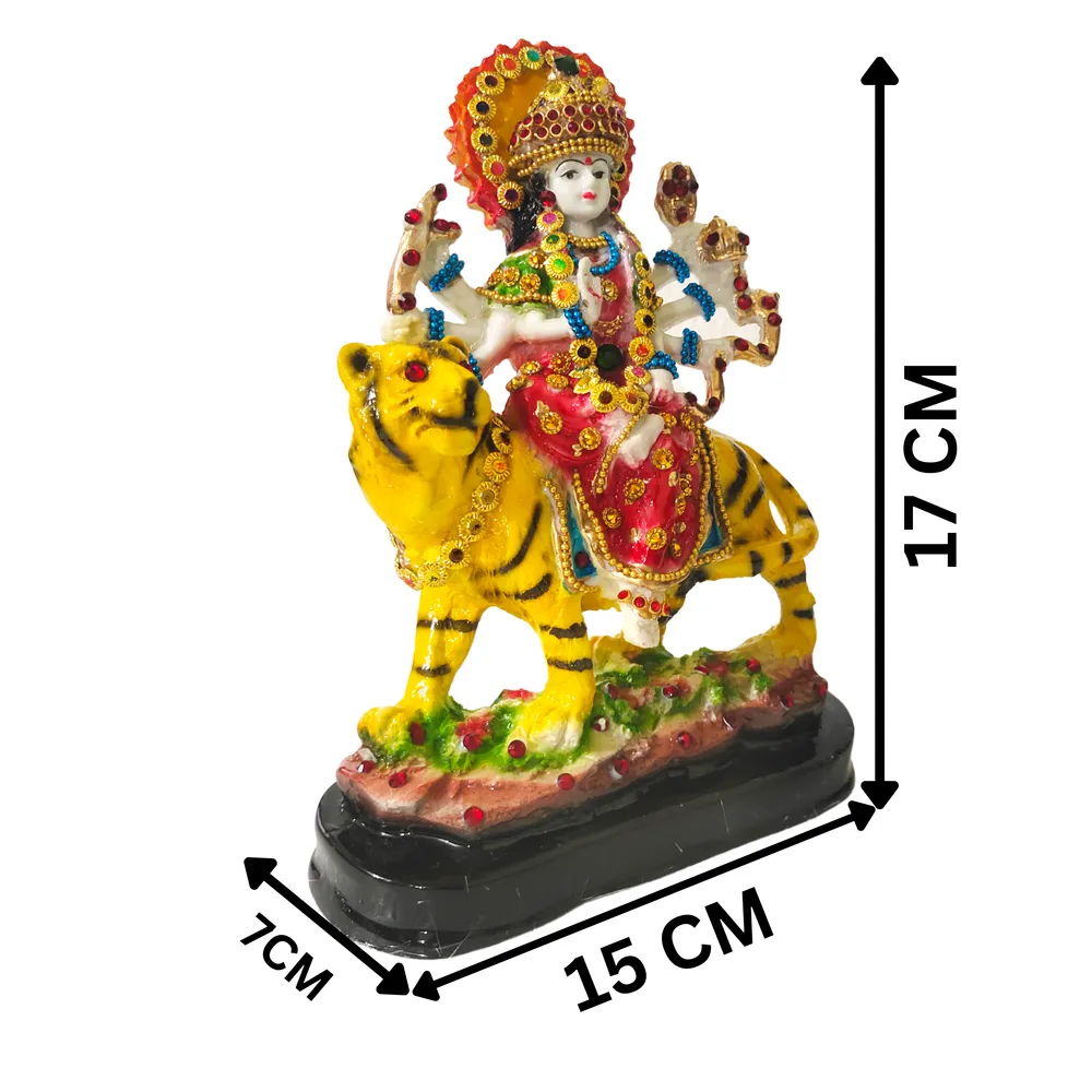 Artsy Shera Wali Mata God Idol for Home (Multicoloured)