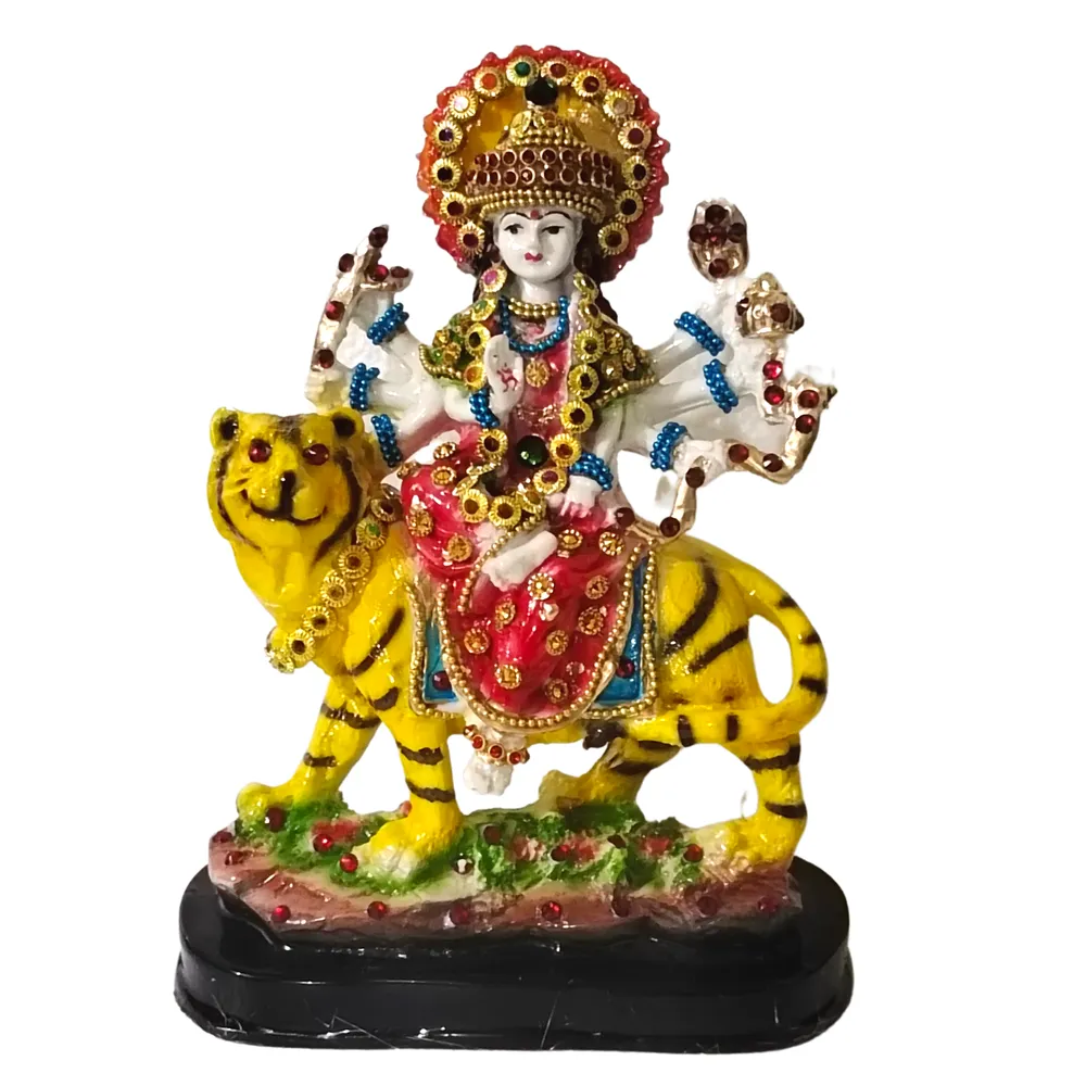 Artsy Shera Wali Mata God Idol for Home (Multicoloured)