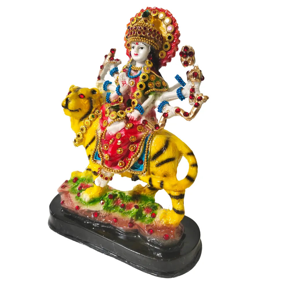 Artsy Shera Wali Mata God Idol for Home (Multicoloured)