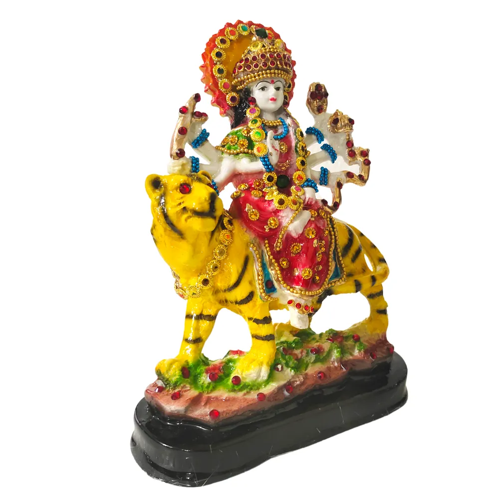 Artsy Shera Wali Mata God Idol for Home (Multicoloured)