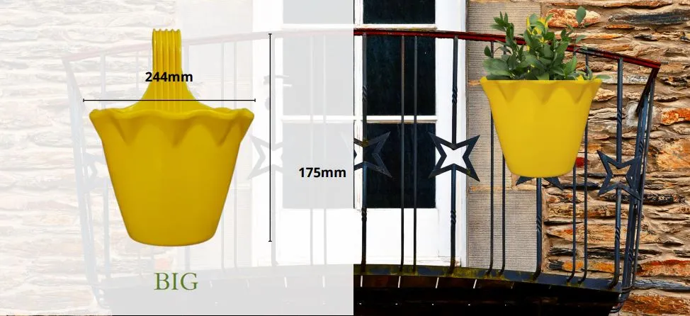 Assorted Colors Easy Blossom Hook Hanging Planter Pots Set Of 6