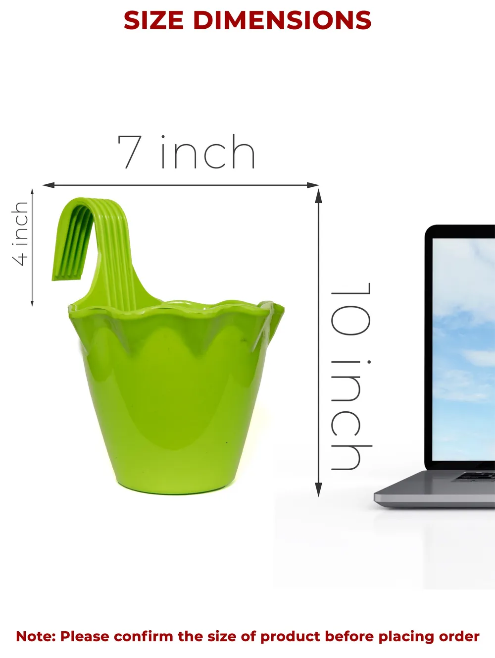 Assorted Colors Easy Blossom Hook Hanging Planter Pots Set Of 6