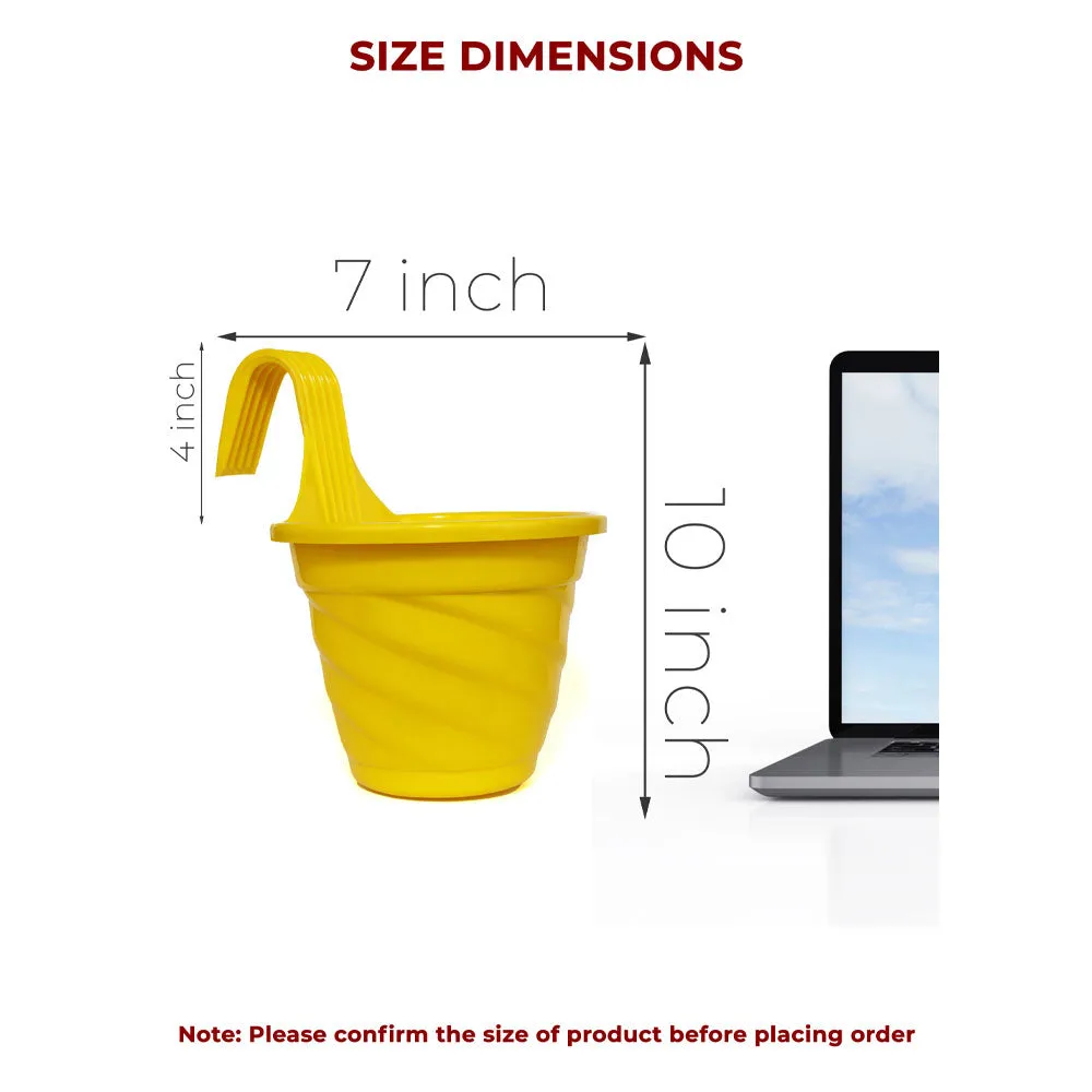 Assorted Colors Easy Single Hook Hanging Planter Pots Set Of 6