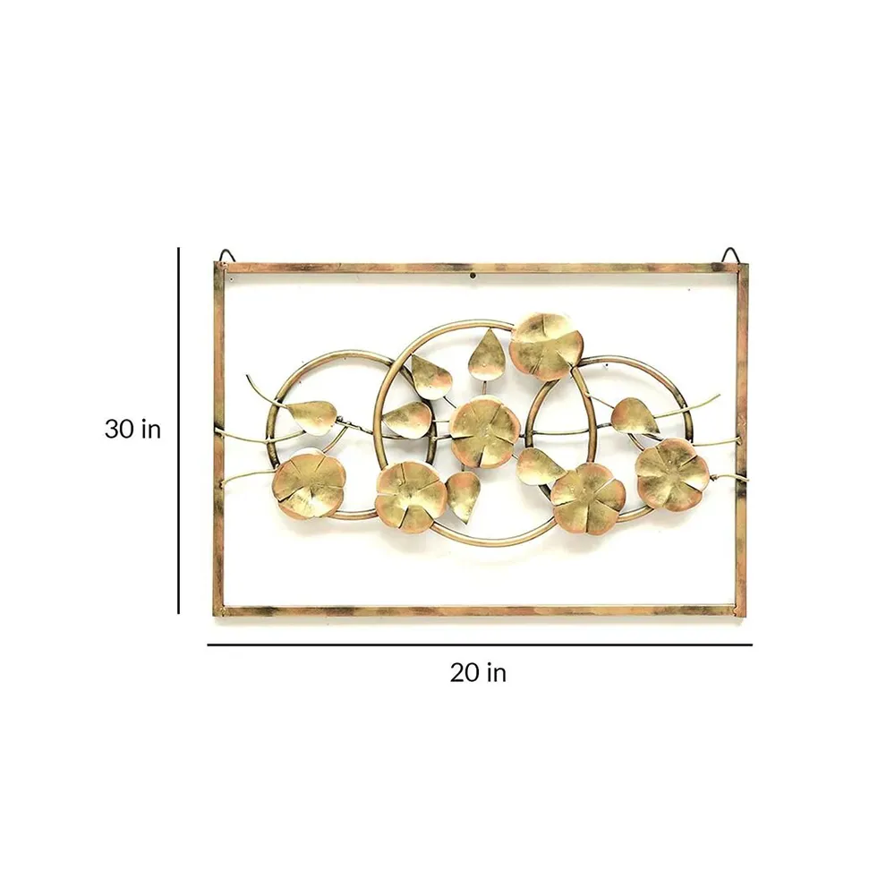 Assorted Leaves & Floral Designer Metal Wall Art With LED