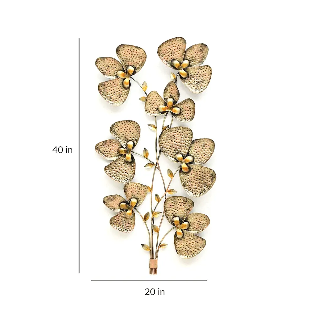 Assorted Leaves Stem Metal Wall Art