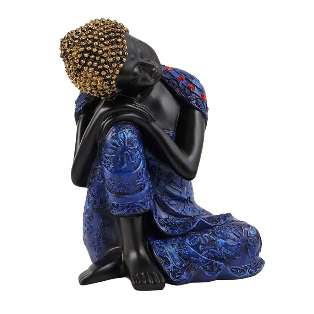 Attractive Black & Blue Peaceful Buddha Showpiece Single Piece