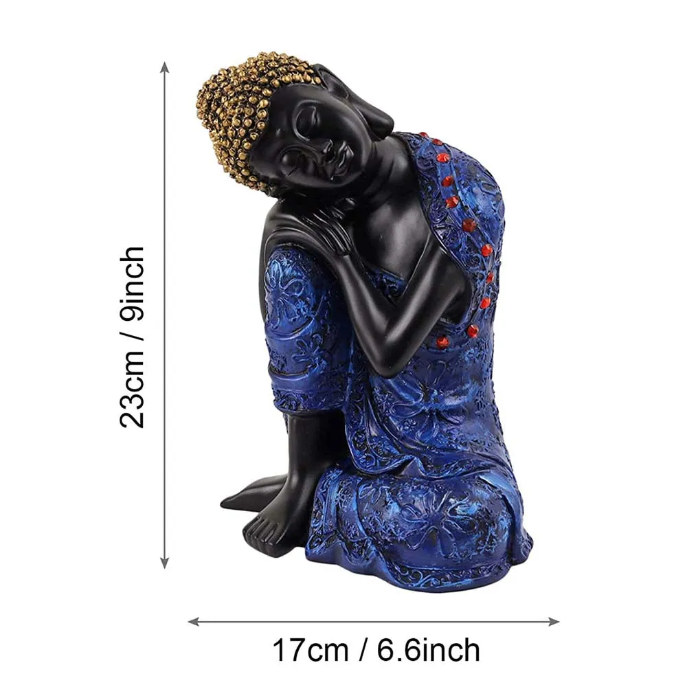 Attractive Black & Blue Peaceful Buddha Showpiece Single Piece