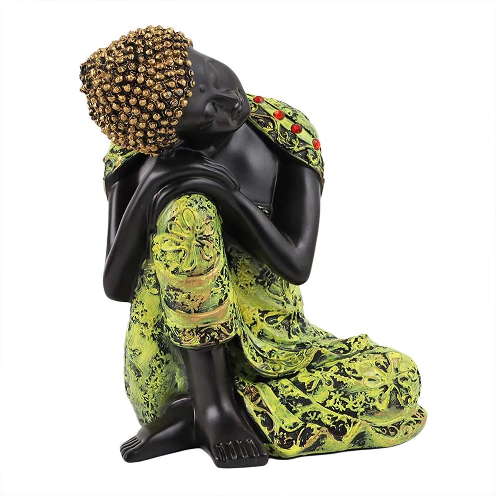 Attractive Black & Green Peaceful Buddha Showpiece