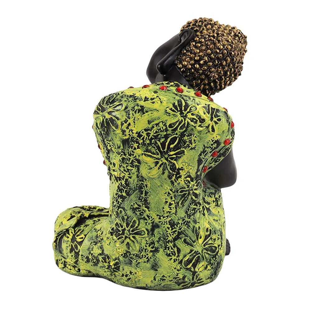 Attractive Black & Green Peaceful Buddha Showpiece