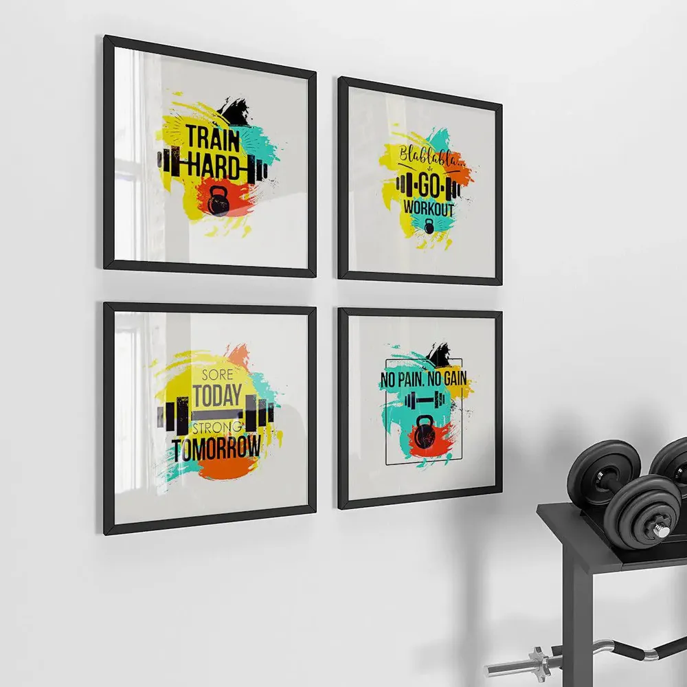 Attractive  Gym Frames Set of 4 with Break Resistant Clear Acrylic Glass