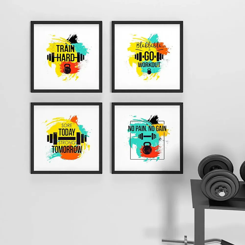 Attractive  Gym Frames Set of 4 with Break Resistant Clear Acrylic Glass