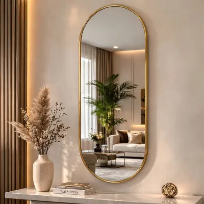 WallMantra Aurelia Oval Wall Mirror – Premium Saint-Gobain Glass with Aluminium Frame