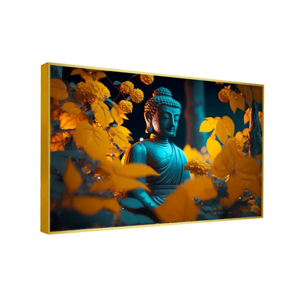 Autumn Enlightenment Buddha Canvas Wall Painting With Frame
