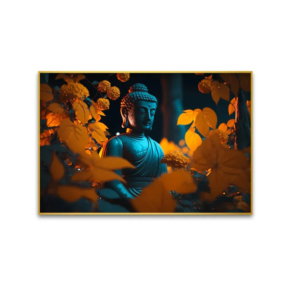 Autumn Enlightenment Buddha Canvas Wall Painting With Frame