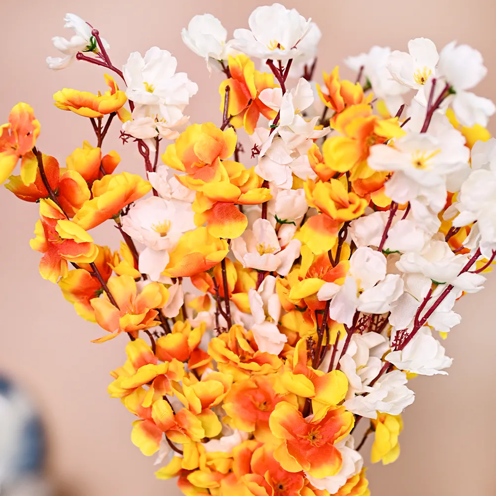 Autumn Yellow & Whte Artificial Orchid Bunch Combo