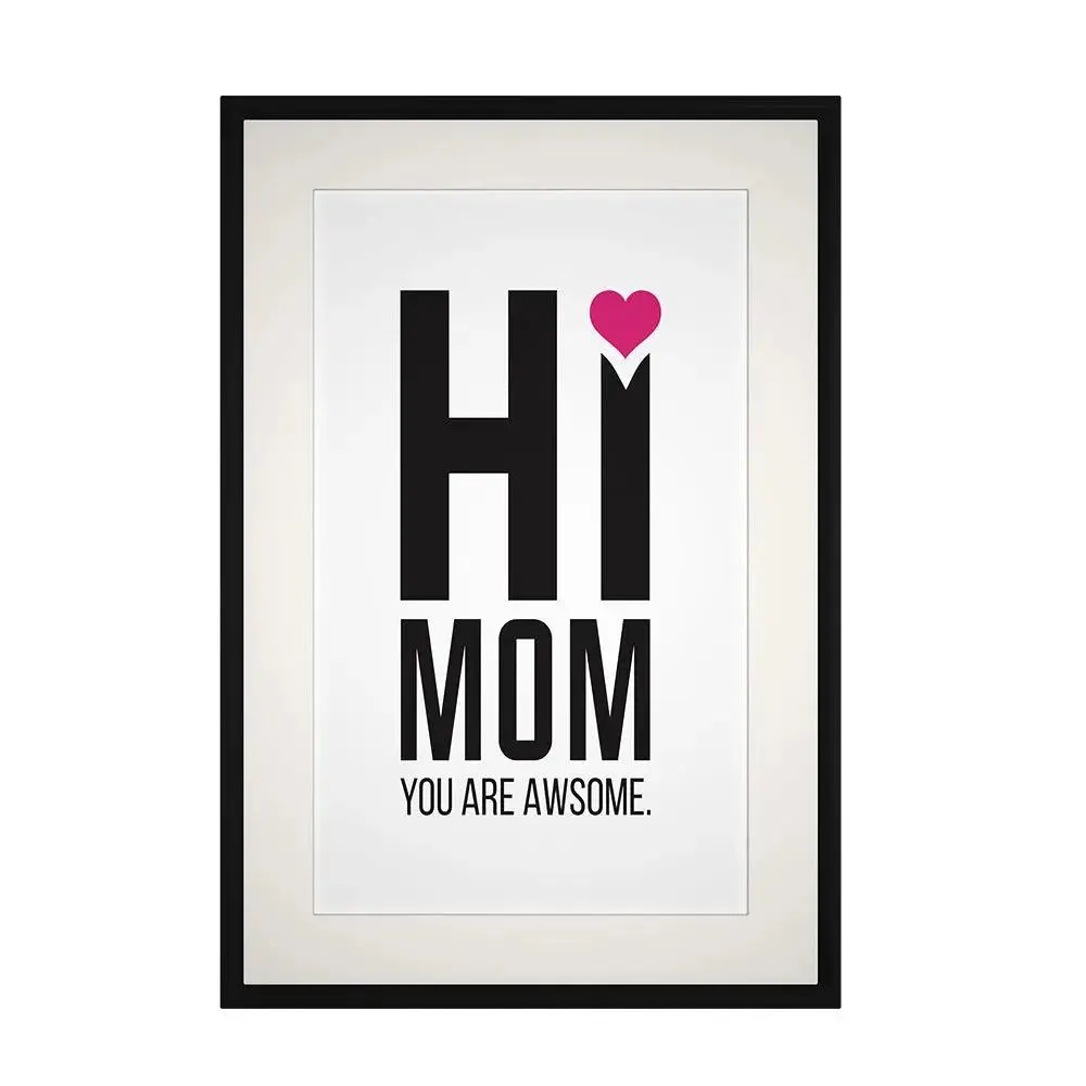 Awesome Mom Framed Wall Art Decor for Mother's Day / GIft for Mom