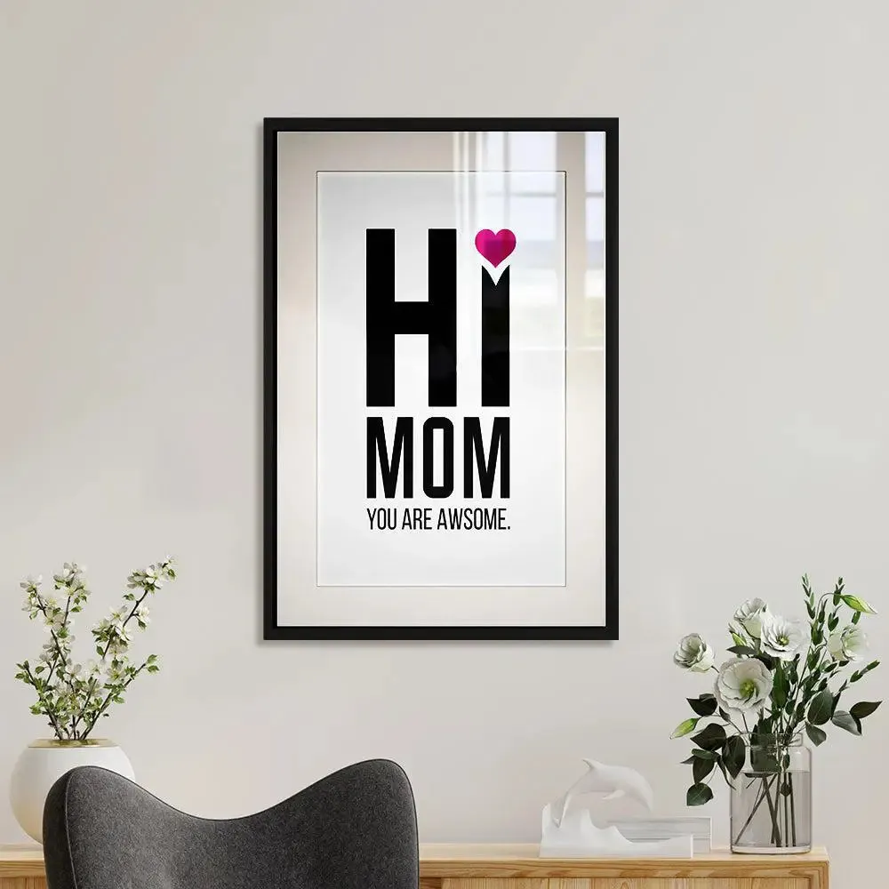 Awesome Mom Framed Wall Art Decor for Mother's Day / GIft for Mom