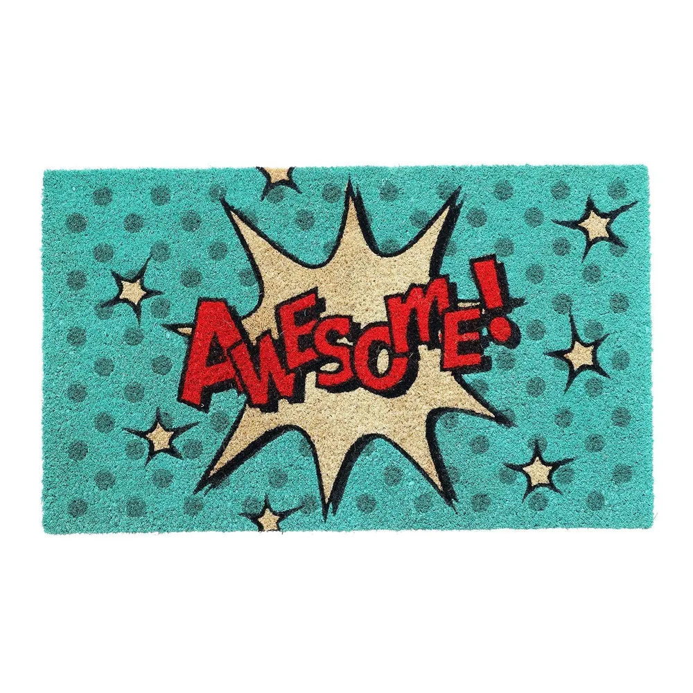 Awesome Printed Natural Coir Doormat