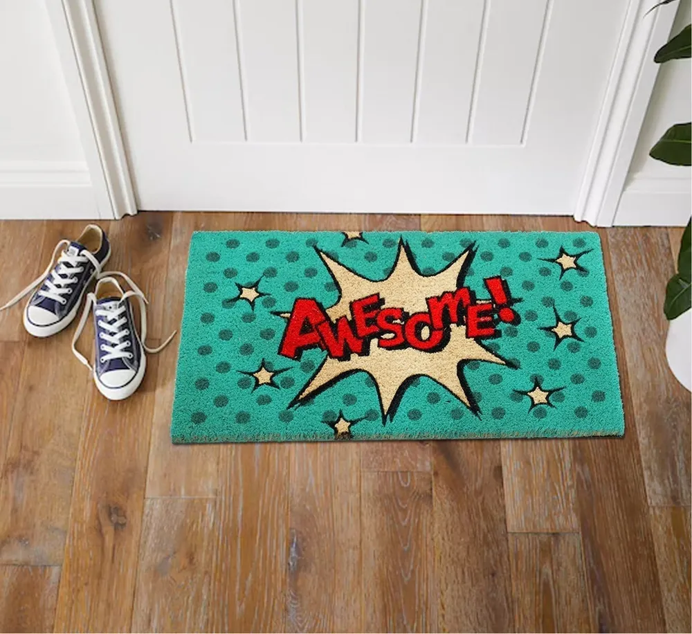 Awesome Printed Natural Coir Doormat