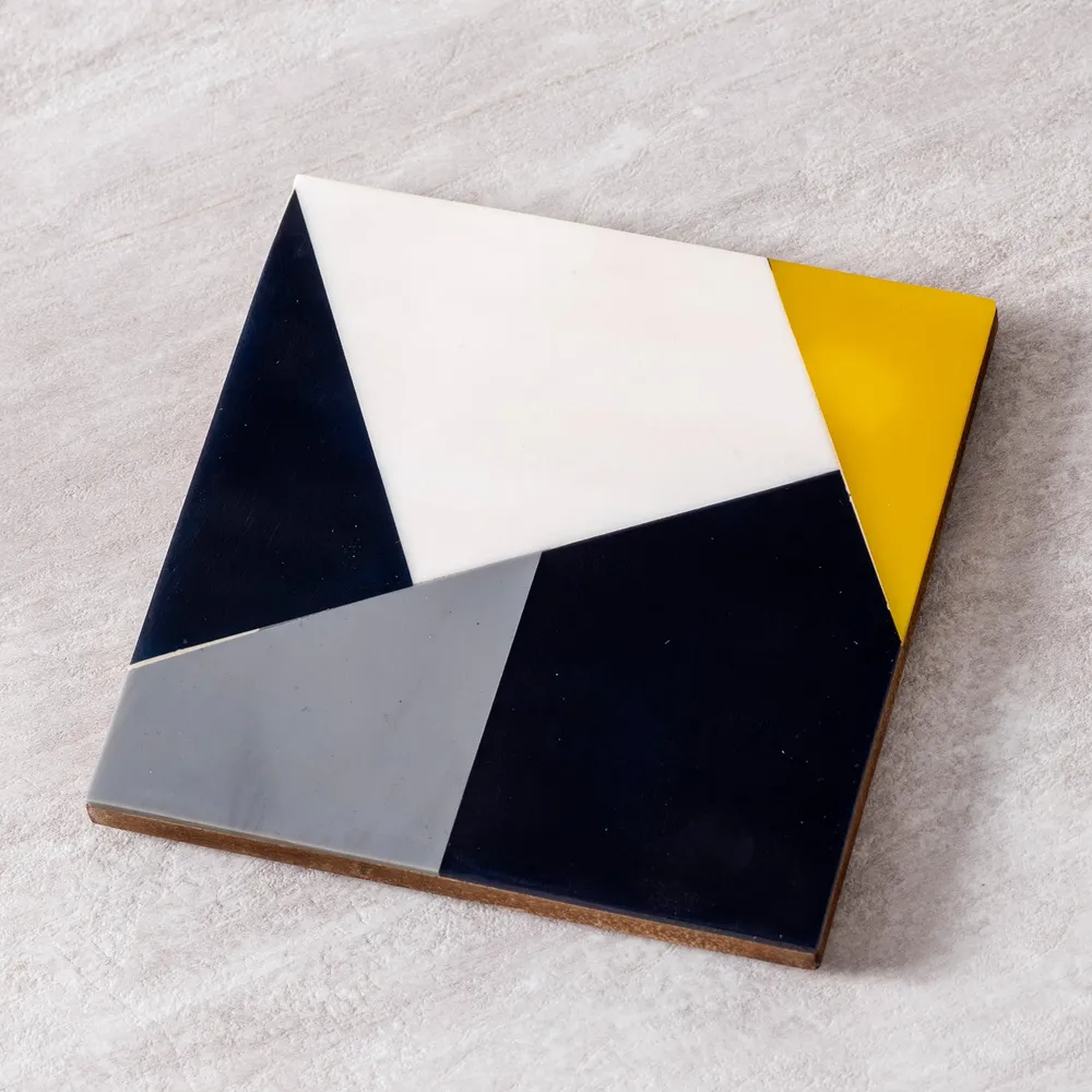 Aztec Inspired Multi-colored Resin Coasters Set Of 4