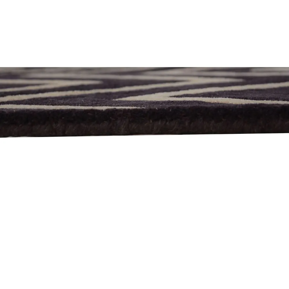 Aztec Patterned Brown & Beige Tufted Area Carpet 2X5ft