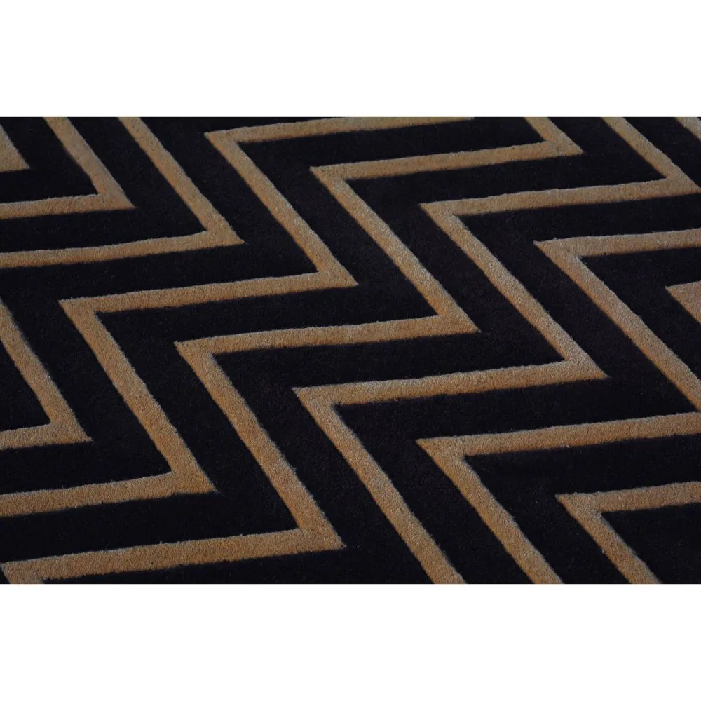 Aztec Patterned Brown & Beige Tufted Area Carpet 2X5ft