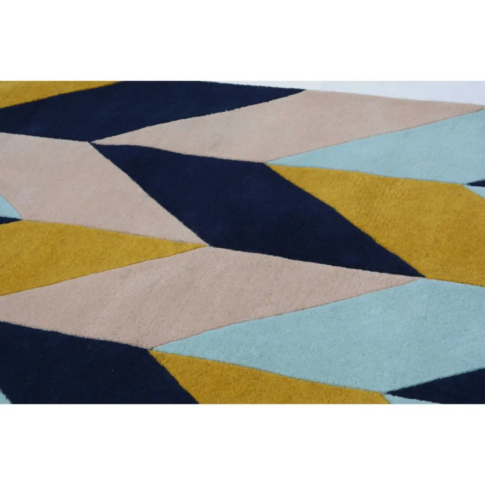 Aztec Patterned Shades Of Blue Designer Area Carpet 2*5ft