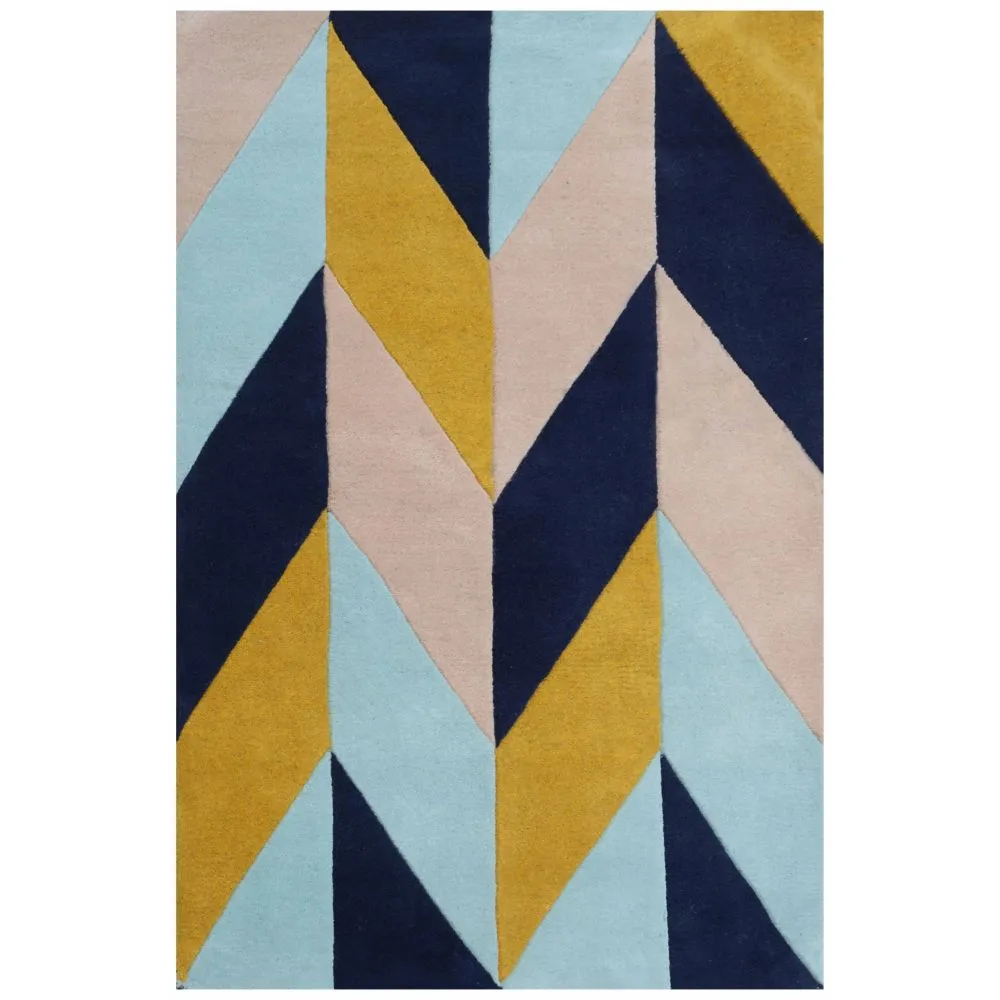 Aztec Patterned Shades Of Blue Designer Area Carpet 2*5ft