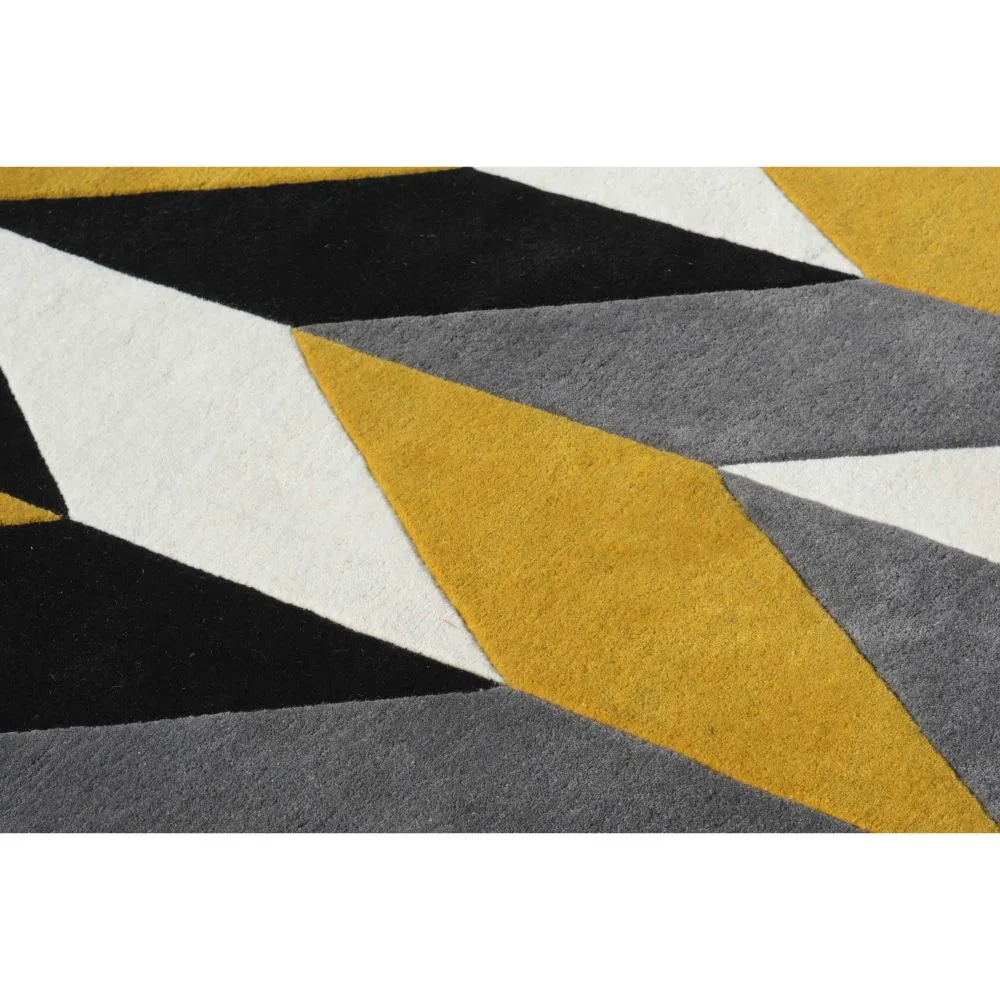 Aztec Patterned Yellow & Gray Designer Area Carpet 2*5ft